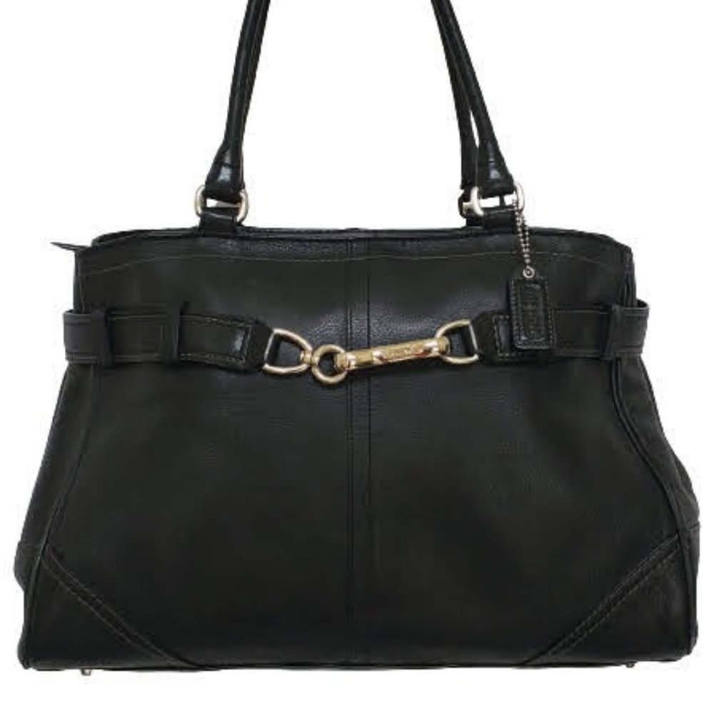 COACH Hamptons Leather Satchel